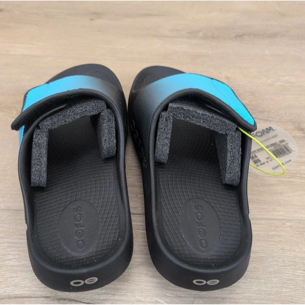 OOFOS OOAHH Sport Flex Recovery Slide Sandal Aqua Mens Size 4 / Women's 6  New